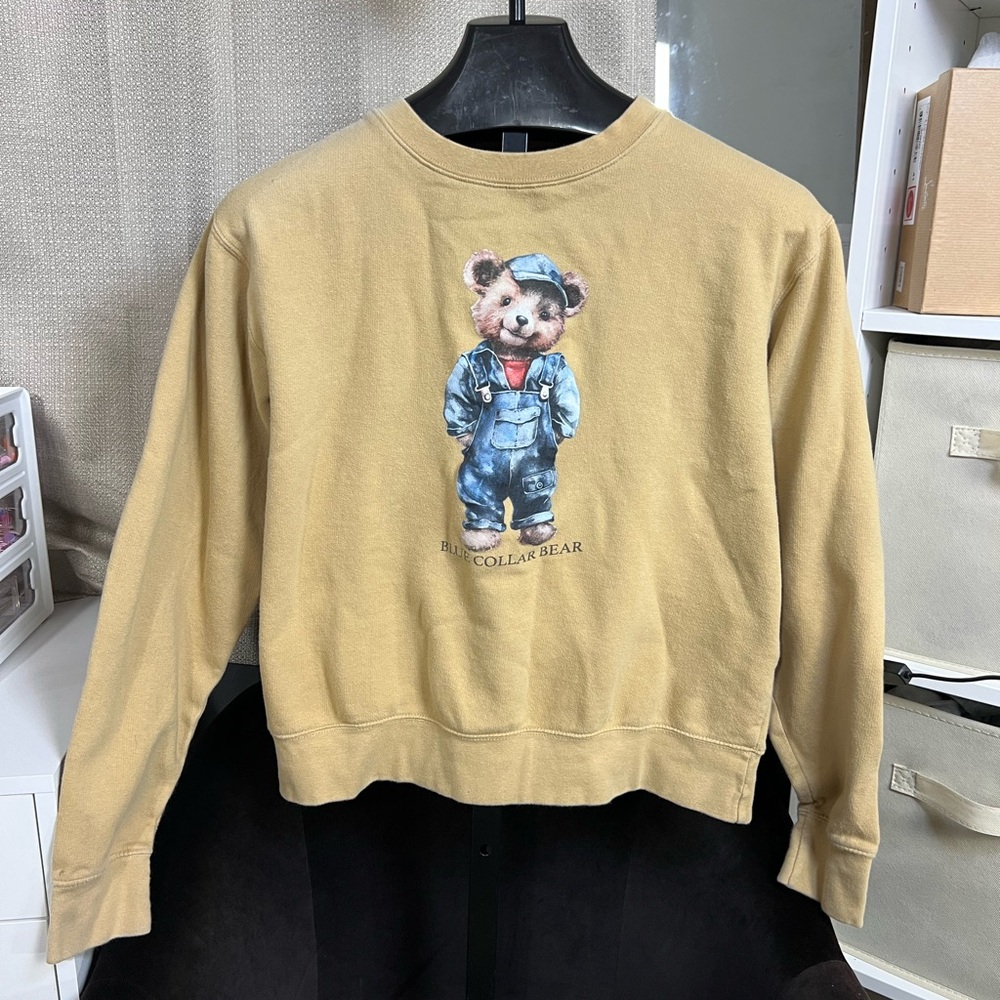 Bear Print Tan Sweatshirt